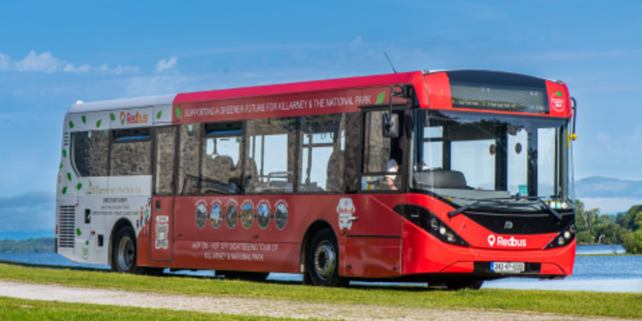 Red single decker Hop On Hop Off bus