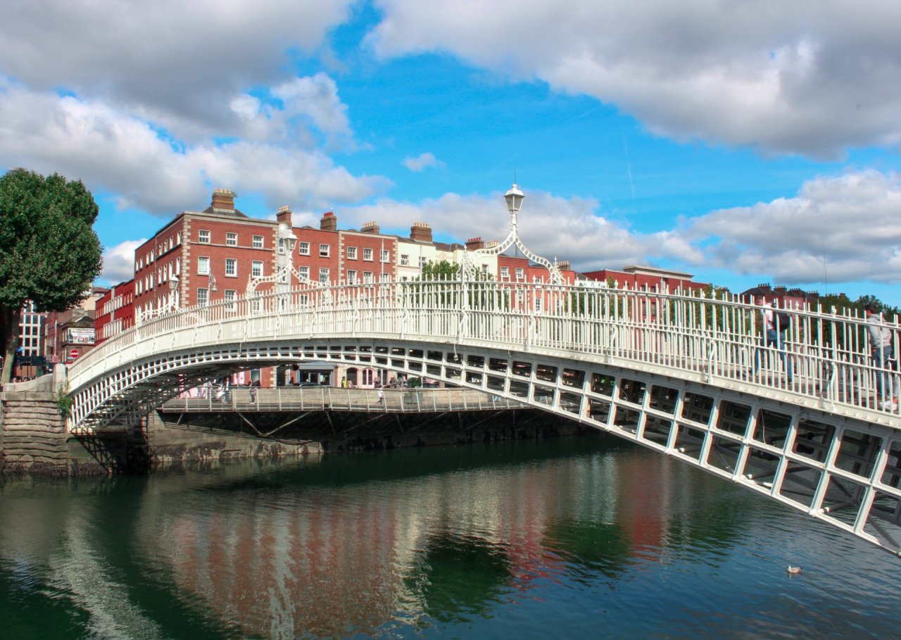 Ha'Penny bridge on a summer day